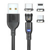 Wholesale 540 Rotation Magnetic Cable USB 2.4A Fast Charging Type C Cable Micro USB kabel Charging Cable for phone