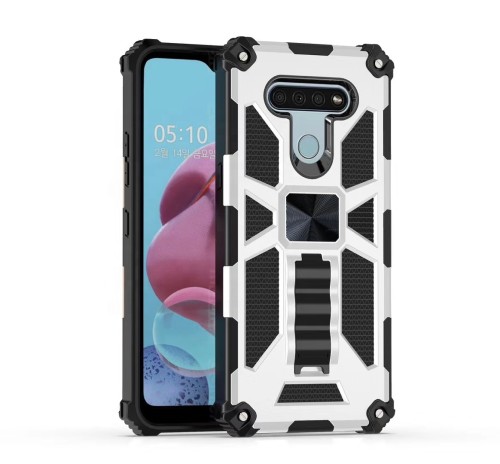 Heavy Duty 2 in 1 Hybrid Phone Case for LG Stylo 6 K51 Car Mount Adsorption Cellphone Back Cover for LG K51