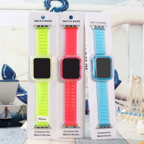 Luminous TPU PC 2 in 1 Quick Release Replacement Watchband Neon Clear Watch Strap Bands