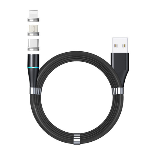 Wholesale 3 in 1 7pin magnetic Cable Fast Charging data cable mobile phone magnetic USB data cable  for Iphon/type C/android