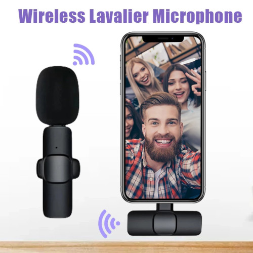 K1 Wireless Lavalier Microphone for IPhone Android for VlogLive Stream Smart Noise Reduction Mic Plug-Play