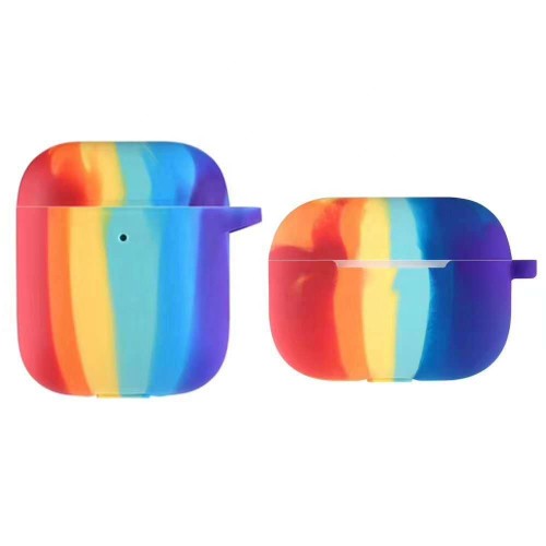 New Product Rainbow Soft Silicon Wireless Earphone Case Shockproof Headphone Case