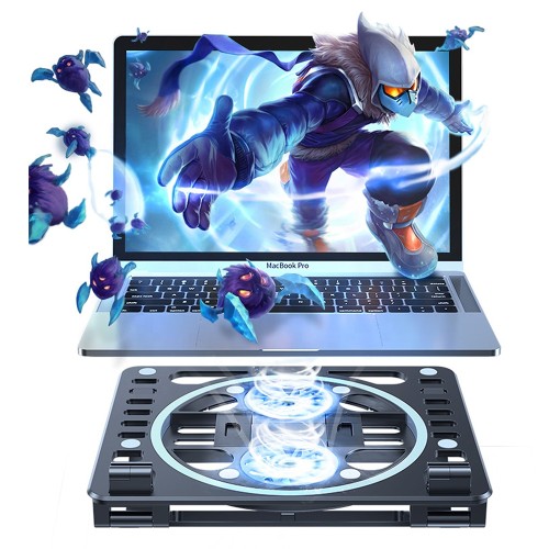 Hot selling ABS+Silicone Hybrid Multi-Function Cooling Computer Bracket Heat Dissipation Adjustable Laptop Stand
