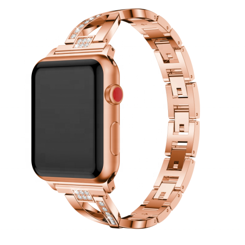 Luxury zinc alloy wrist watch band for Apple watch 7 band 41 42 44 45mm diamond watch strap for iwatch