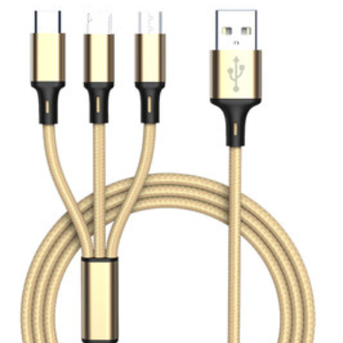 Wholesale 2M 3 In 1 Nylon Braid Fast Charging Multiple USB Charging Cable For Iph/Type-C/Android