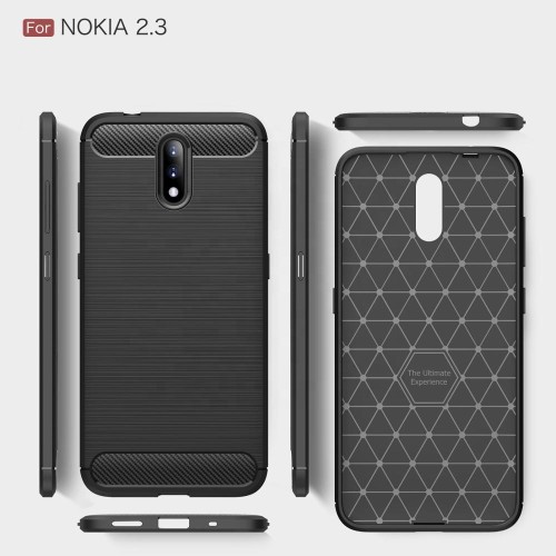 For Nokia 2.3 Carbon Fiber Case, Elastic TPU Durable Shockproof Smart Phone Case for Nokia 2.3