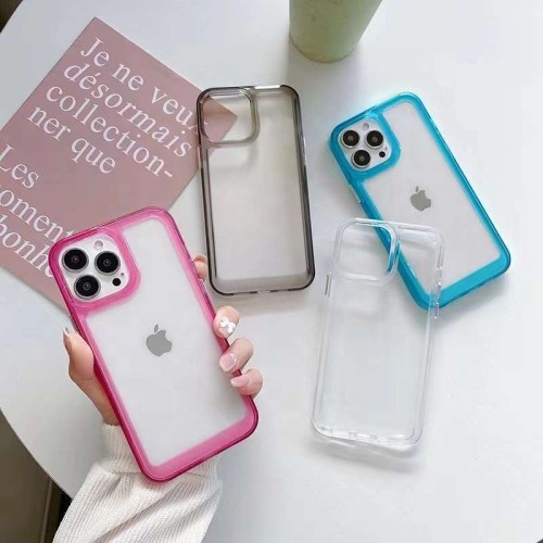 For iPhone 14 Pro Max Full Protection Phone Cover TPU PC Transparent Phone Case for iPhone 14 13 12 11