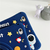 Cute Silicone Carton Starry Sky Astronaut Tablet Case for iPad Air Mini 2 3 4 10.9 7th 8th 10.2 9.7 2017 2018 Cover with Holder