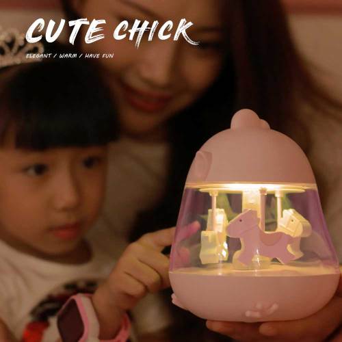 Lovely design Rechargeable mini usb 7 colorful led baby night light with music for room