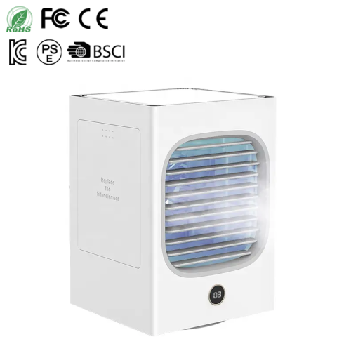 revolving spraying mist mini fan/LED light cooling mini fan/AC desktop fan