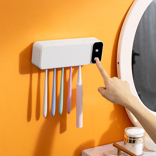 ultraviolet sterilization toothbrush case wall-mounted rechargeable toothbrushes sterilizer rack box with UV light