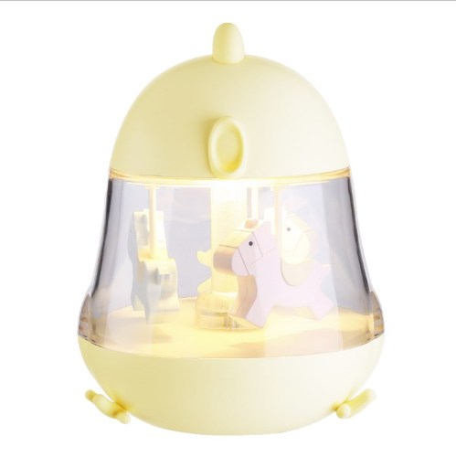 Creative Rechargeable Baby LED Night Light Adjustable Warm Light Carousel Musical Box Lamp For Christmas Gifts
