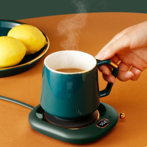 Nice Design Electronic AC 220V 20W Ceramic Tea Cup Saucer Heater With Digital Screen Beverage Coffee Drink Mug Heater