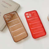 Fashion Transparent Red airbag Anti-fall luxury Down Jacket Cloth soft phone case for iphone 14 X XS XR 13 12 11 Pro Max cover