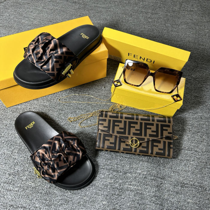 Fendi set /  bag + slides+glasses