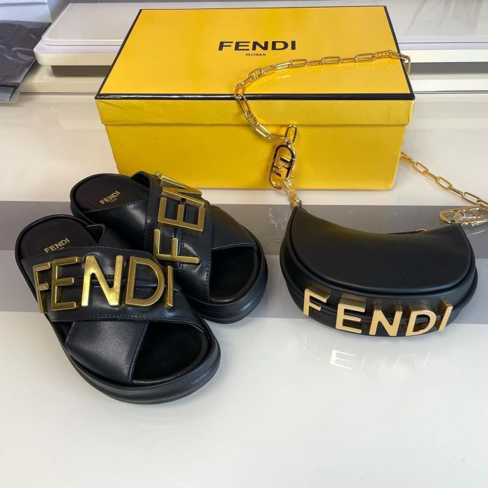 FENDI bag + slides set