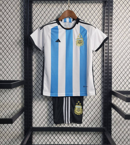 Argentina Nation team 2022/2023 home full set kit (Adult and Kids)  Messi