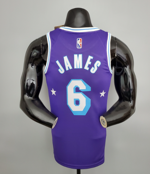 Lakers NBA City version jersey shirt pruple James 6