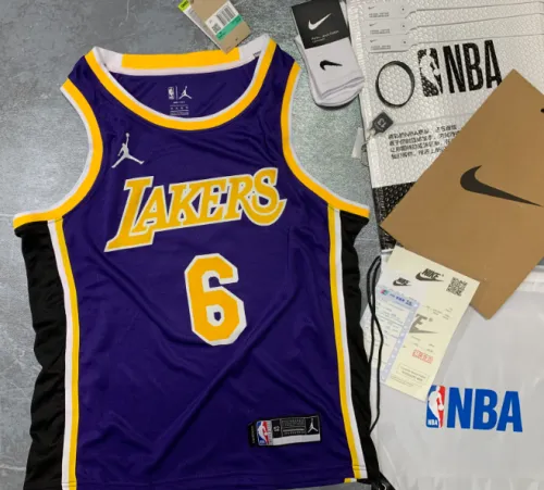 JD Lakers NBA jersey shirt purple James 6