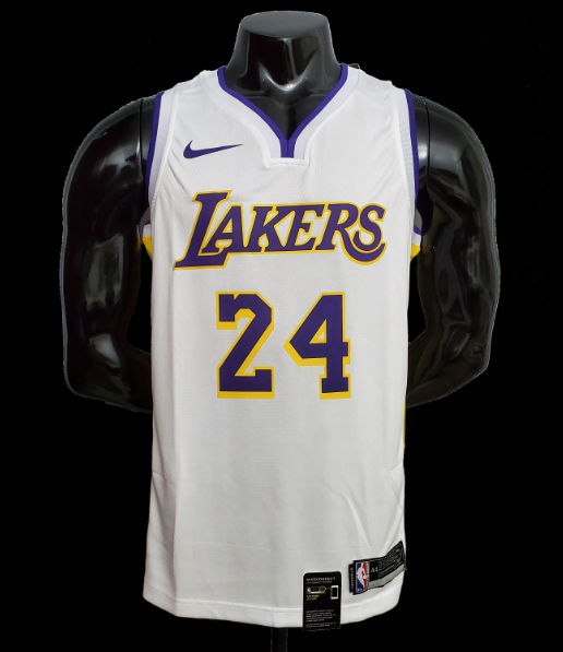 Lakers NBA jersey shirt V-neck white Kobe Bryant 24