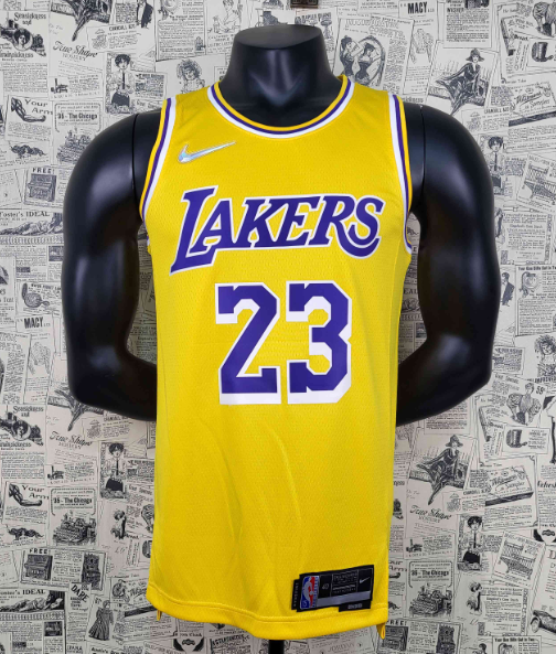 Lakers NBA jersey shirt 75th Anniversary Edition yellow James  23