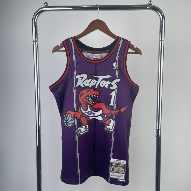 Toronto Raptors NBA Shirt 1999 Season Purple CARTER 15 McGRADY 1