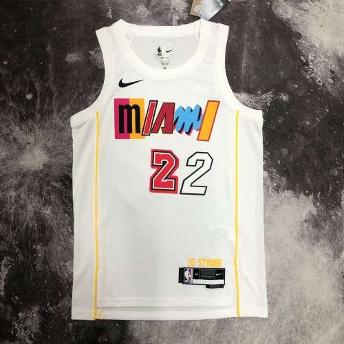 Miami Heat NBA Shirt 2023 season City Version White BUTLER 22