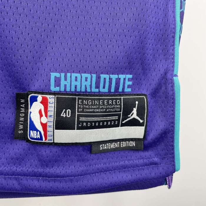 Charlotte Hornets NBA Shirt 2023 season Purple  BALL 1