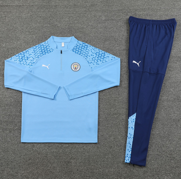 Manchester City 2023/2024 1/4 zipper tracksuit light blue