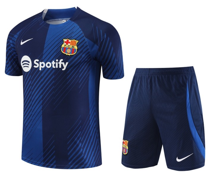 Barcelona 2023/2024 short sleeve and shorts tracksuit blue