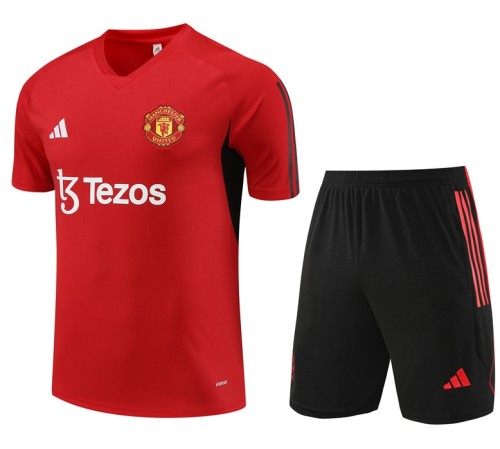 Manchester United 2023/2024 short sleeve and shorts tracksuit red