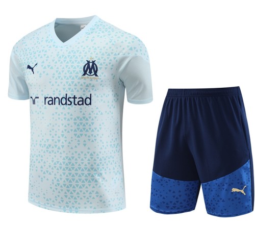 Marseille 2023/2024 short sleeve and shorts tracksuit light green