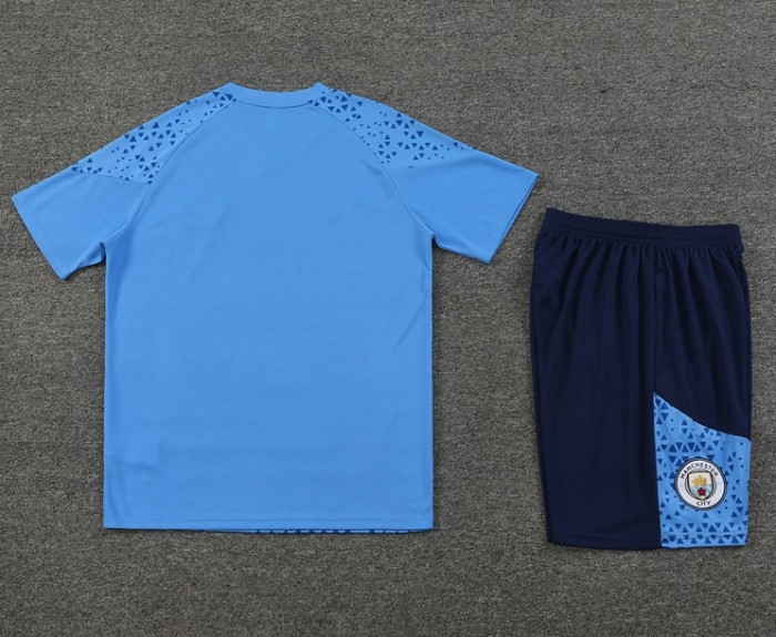 Manchester City 2023/2024 short sleeve and shorts tracksuit blue