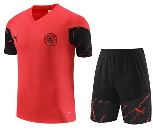 Manchester City 2023/2024 short sleeve and shorts tracksuit red