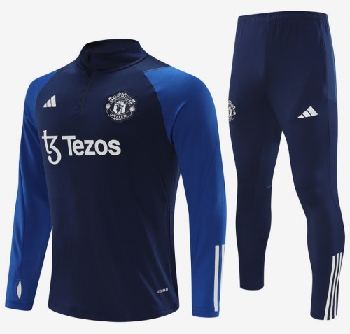 Manchester United 2023/2024 1/4 zipper tracksuit royal blue