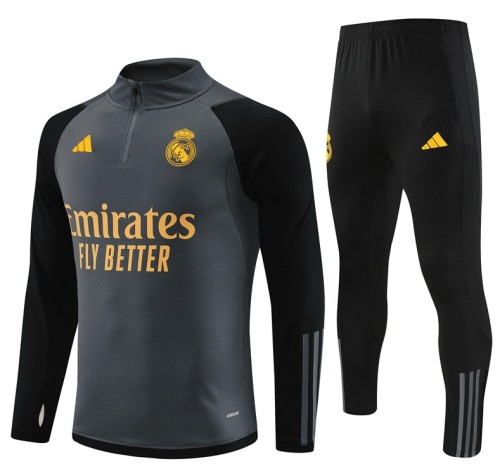 Real Madrid 2023/2024 1/4 zipper tracksuit dark grey