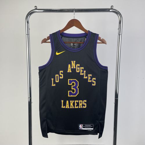 Lakers NBA Shirt 2024 Season City Version Black DAVIS 3