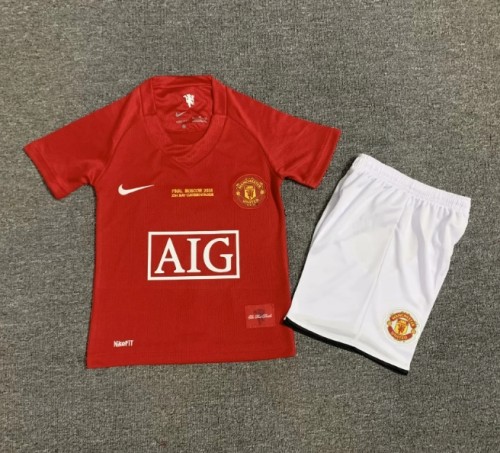 Manchester United 2007/2008 home retro kids kit (top+shorts)