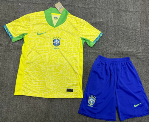 Brazil Nation team 2024 home full set kit (Adult and Kids) Neymar JR.