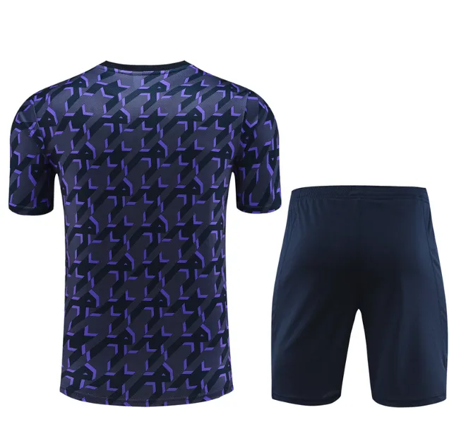 Real Madrid 2023/2024 Short sleeve tracksuit camouflage dark blue