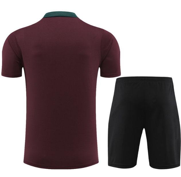 Paris Saint-Germain PSG 2024/2025 short sleeve and shorts tracksuit maroon NK
