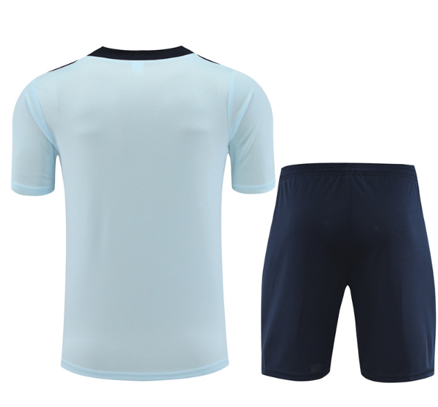 France 2024 short sleeve and shorts tracksuit light blue