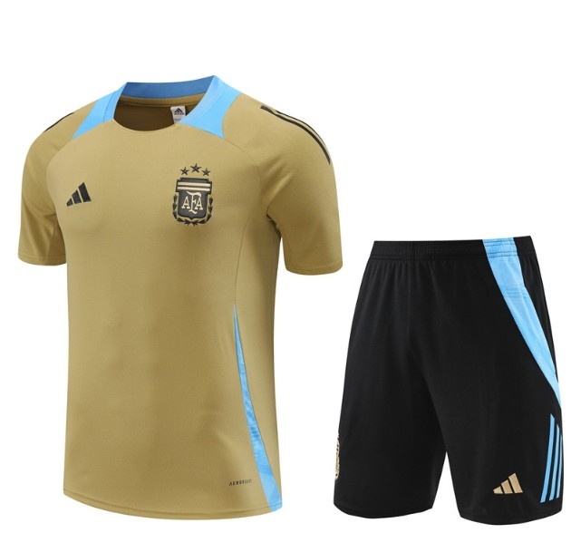 Argentina 2024 short sleeve and shorts tracksuit yellow