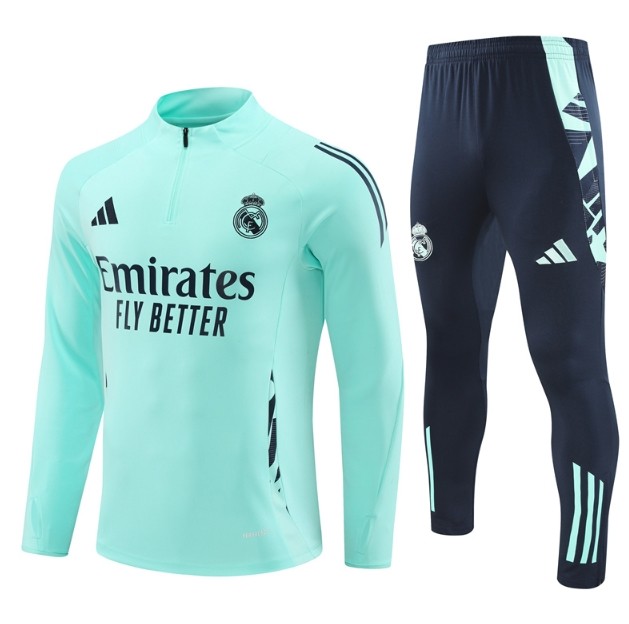 Real Madrid 2024/2025 1/4 zipper tracksuit light green