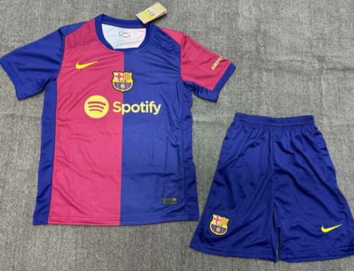 UCL Barcelona 2024/2025 home full set kit (Adult and Kids)