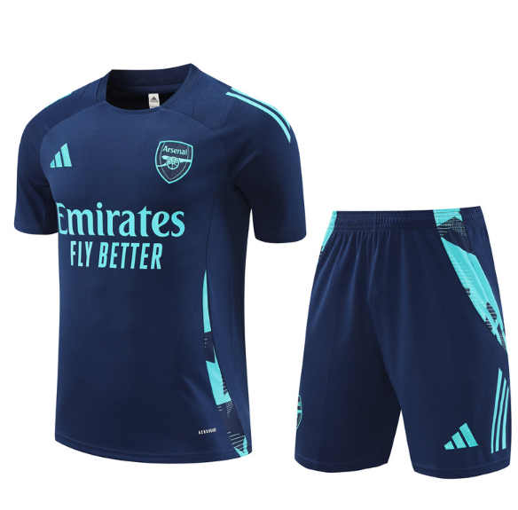 Arsenal 2024/2025 short sleeve and shorts tracksuit royal blue