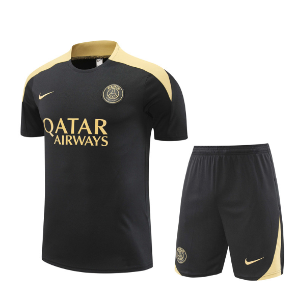 Paris Saint-Germain PSG 2024/2025 short sleeve and shorts tracksuit black