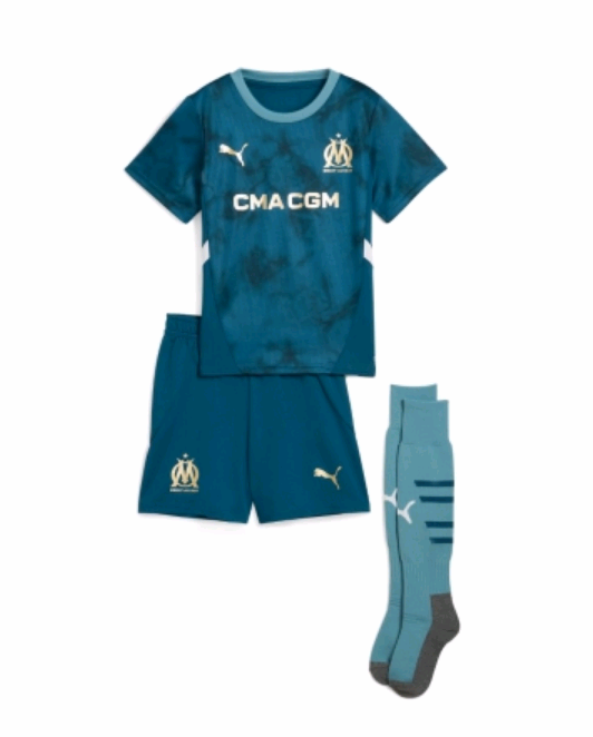 Marseille 2024/2025 away full set kit (Adult and Kids)