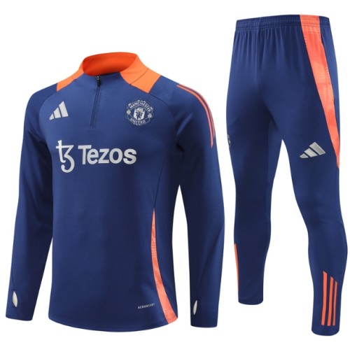 Manchester United  2024/2025 1/4 zipper tracksuit royal blue