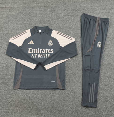 Real Madrid 2024/2025 1/4 zipper tracksuit light grey